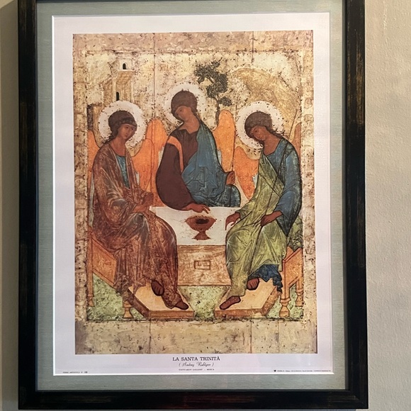 Framed Religious Art Print with Black Frame bought in Singapore